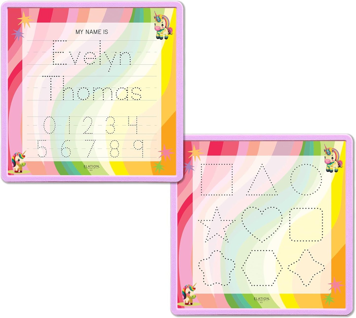 Kid's Name Tracing Board | Dry Erase Letter Tracing | Reusable Name Alphabet Tracing| Number Tracing | Personalized | Baby Unicorn Theme