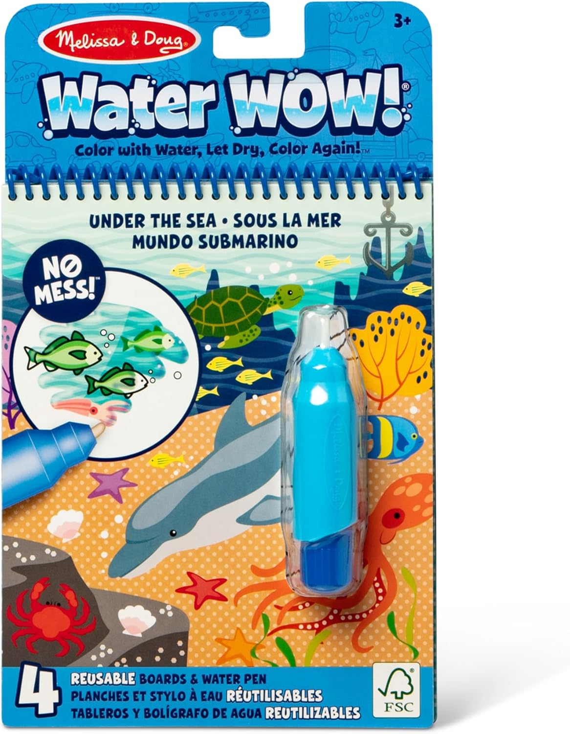 Melissa & Doug On The Go Water Wow! Mess Free Coloring Book, Reusable Water-Reveal Activity Pad, Dinosaurs, Travel Toys, Party Favors, for Toddlers & Kids Ages 3+
