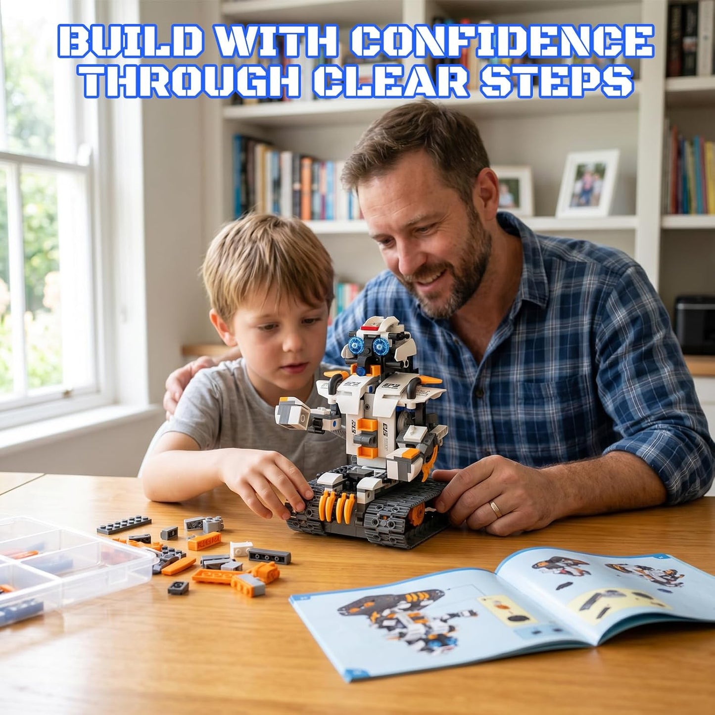 HPROMOT STEM Robot Building Sets for Kids Ages 8-16, 5-in-1 Remote Control and APP Robot Toys, 757 Pcs DIY Building Science Educational Kit, Building Block Birthday Present for Teen Boys and Girls