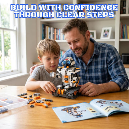 HPROMOT STEM Robot Building Sets for Kids Ages 8-16, 5-in-1 Remote Control and APP Robot Toys, 757 Pcs DIY Building Science Educational Kit, Building Block Birthday Present for Teen Boys and Girls