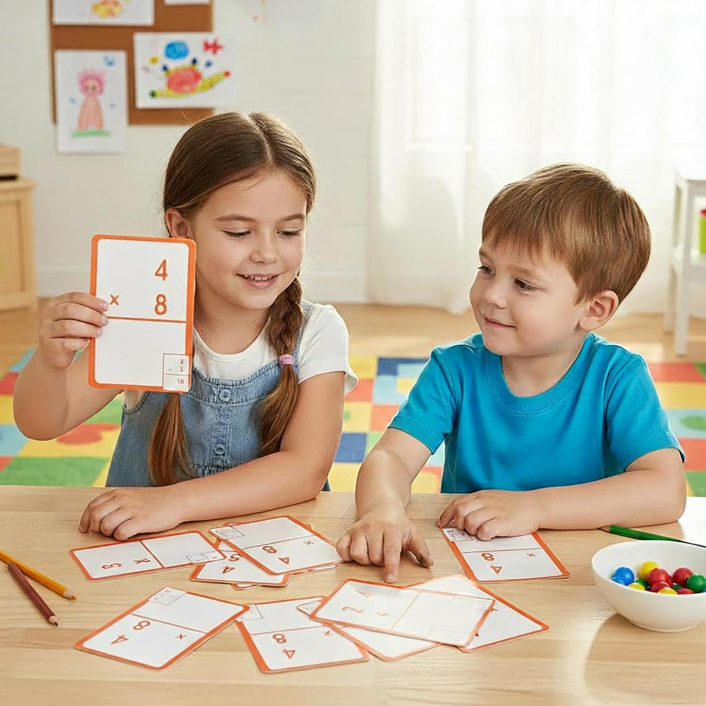 BAZIC Products Multiplication Flash Cards, Numbers Elementary Math Flashcards at School, Problem Solving (36/Pack), 72-Packs