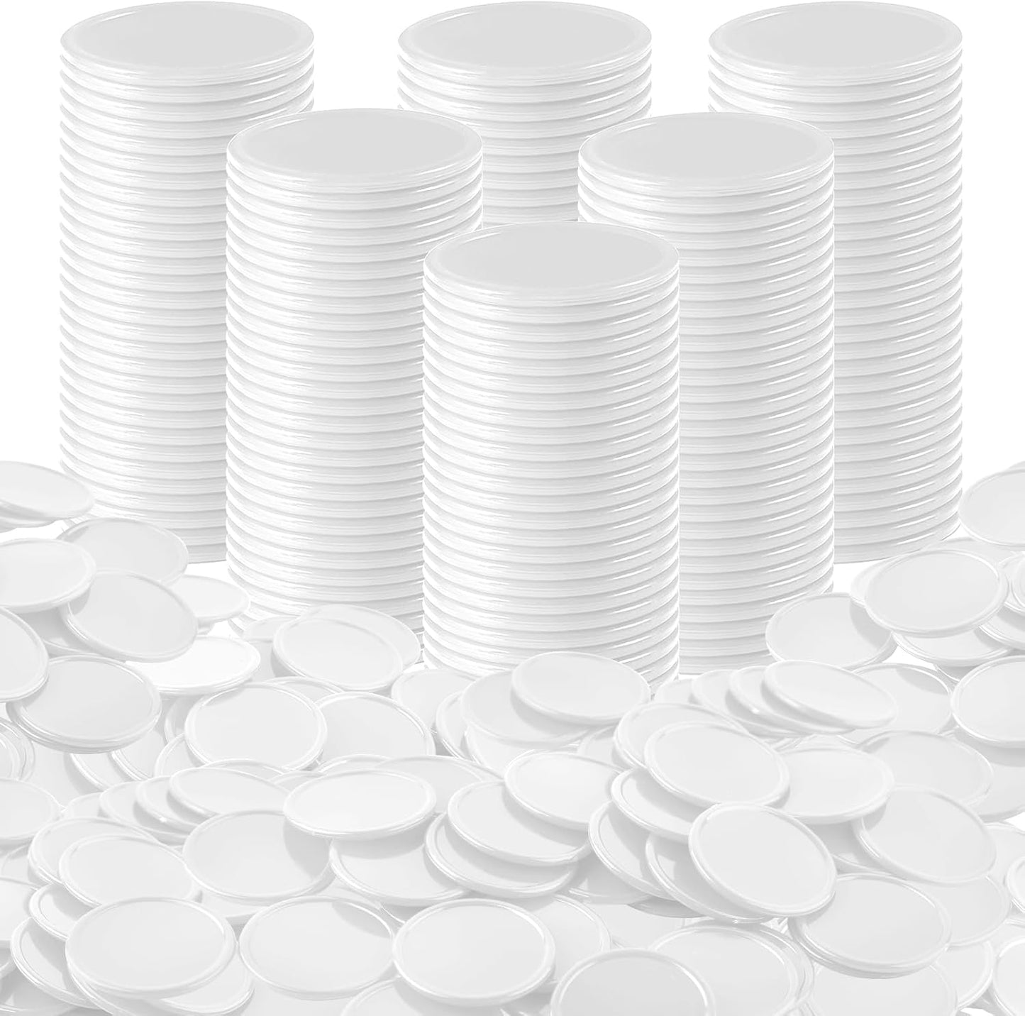 Coopay 500 Pieces Plastic Learning Counters Disks Bingo Chip Counting Discs Markers for Math Practice and Poker Chips Game Tokens Kids Reward, 1 Inch (Yellow)