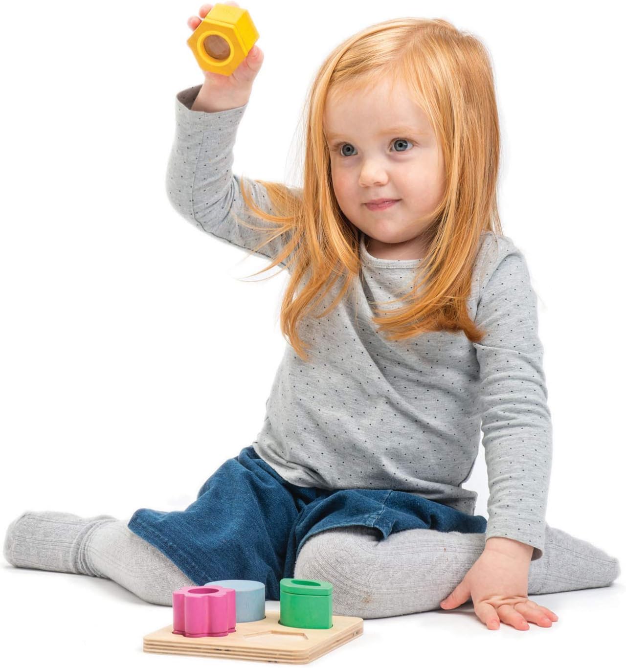 Tender Leaf Toys - Sensory Trays - Baby Blocks, Shape Sorter, STEM Learning Shape Identification Sorting Game Toy for Kids 18 Month + (Touch Sensory Trays)
