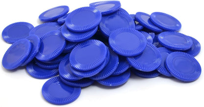 Smartdealspro 64pcs 32mm/1.26 Inch Opaque Plastic Learning Counters Disks Mini Poker Chips Game Tokens with Storage Box (Red)