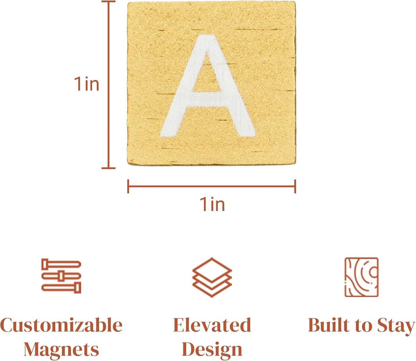 Stiles 100 Piece Wooden Magnetic Letter Tiles - Grey