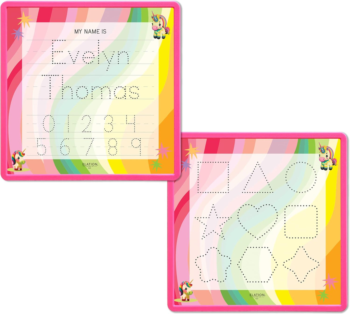 Kid's Name Tracing Board | Dry Erase Letter Tracing | Reusable Name Alphabet Tracing| Number Tracing | Personalized | Baby Unicorn Theme
