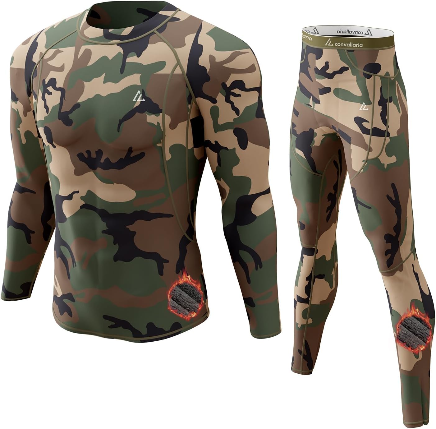 CL convallaria Thermal Underwear Long Johns Set Mens Winter Gift Hunting Gear Sport Base Layer Bottom Top - Colors A