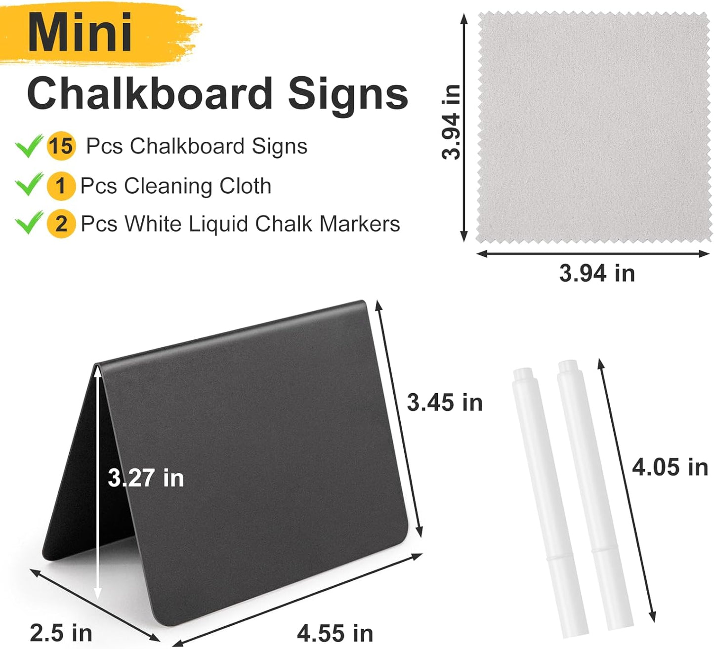 20 Pcs 4"x3" Mini Chalkboard Signs for Food, Reusable PVC Food Labels, Reserved Table Signs for Party Buffet, Birthdays, Bakery, Weddings Table Numbers, Buffet Display, Place Cards, Name Tag