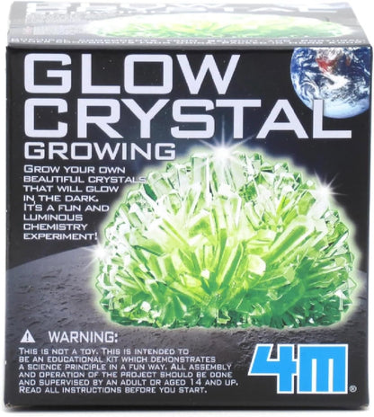 4M: Glow Crystal Growing Kit - DIY Science, Make Your Own Glow-in-The-Dark Mineral Specimen, Chemistry Set, Geology Experiment, STEM Project, Kids 10+