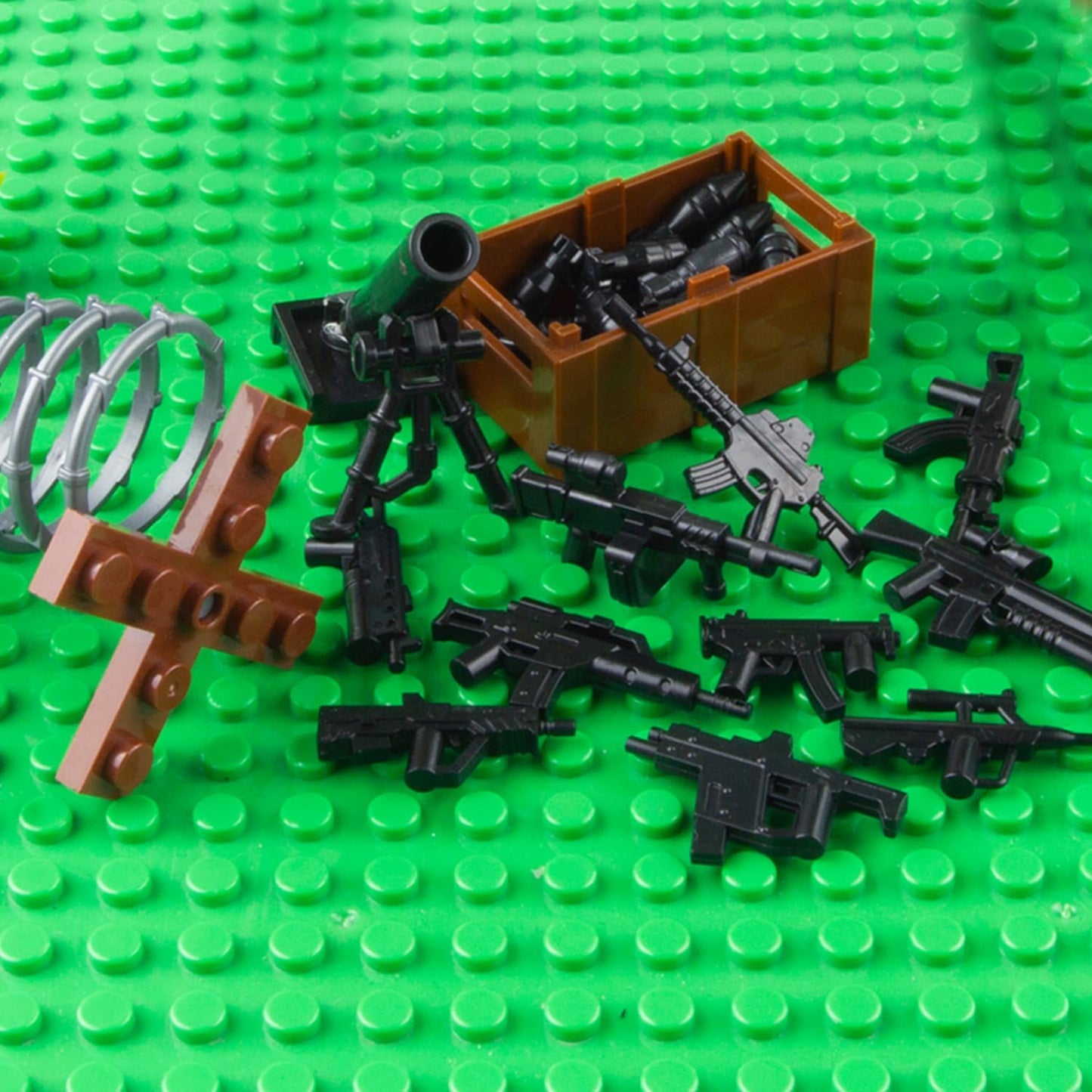 Weapons Pack Military Toy Set Building Blocks Model for Soldier Figures, Army Equipment Gear Kit Pieces and Parts Accessories Compatible with Major Brand