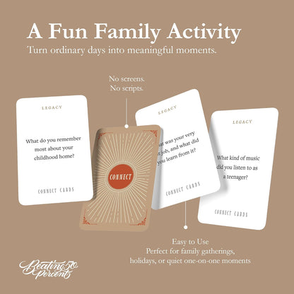 Connect Cards Family Edition - 100 Family Conversation Cards for Kids and Parents to Spark Deeper Connections & Meaningful Moments - Conversation Starters at Home, Dinner, or Travel