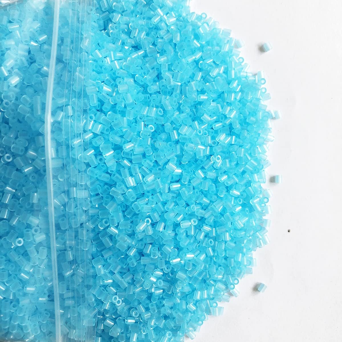 20000 Transparent Blue and Transparent White Fuse Beads 2.6mm Clear Water Color Bulk Pack of Fusion Beads Works with Iron Beads