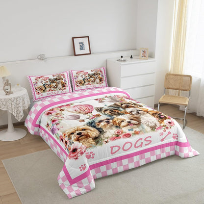 Castle Fairy Drum Kit Comforter Set,Musical Instruments Bedding Set for Kids Girls Women,Adults Rock Music Comforter,Neon Lighting Quilted Duvet Set Bedroom Collection Twin Size 2Pcs