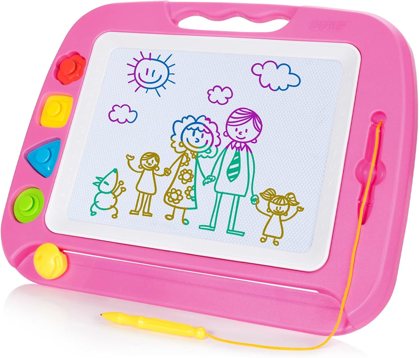 SGILE Toddler Toys for Kids, Large Magnetic Drawing Board for Birthday Gift, Toys for 1 2 3 4 Year Old Girls Boys, Etch & Sketch Pad with 4 Stamps, Learning and Educational, 16 ×13 in, Blue