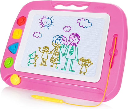SGILE Toddler Toys for Kids, Large Magnetic Drawing Board for Birthday Gift, Toys for 1 2 3 4 Year Old Girls Boys, Etch & Sketch Pad with 4 Stamps, Learning and Educational, 16 ×13 in, Blue