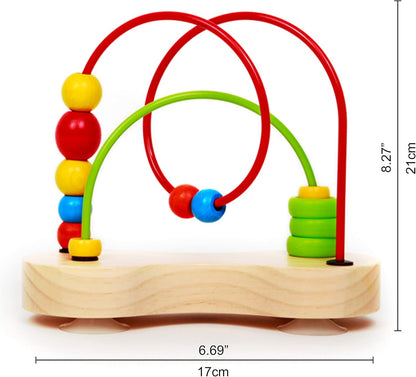 Hape Double Bubble Wooden Bead Maze | Award Winning Educational Wire Roller Coaster Sorting Puzzle Early Development Toy for Babies and Toddlers