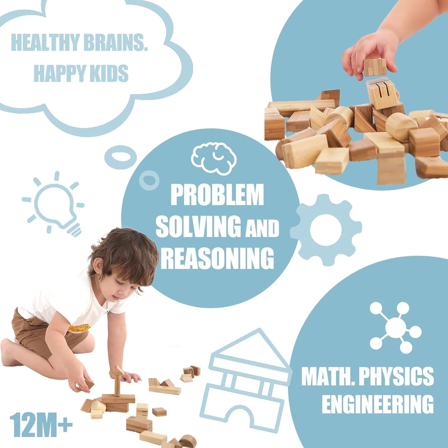80-Piece Wooden Alphabet Building Blocks Set - Creative ABC Letters, Numbers & Shapes Blocks for Building Castles, Rockets, Robots | Educational Stacking Toys with Math Symbols for Kids Ages