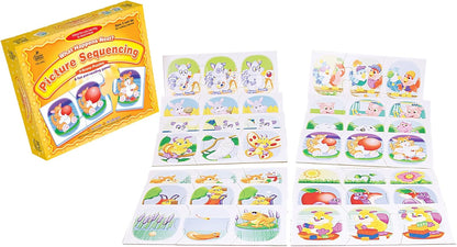 Carson Dellosa What Happens Next? Pre-Reading Puzzle Game Set, Colorful 3-Scene Picture Sequencing Phonics Game with 14 3-Scene Puzzles, Ages 4+ (42 pc)