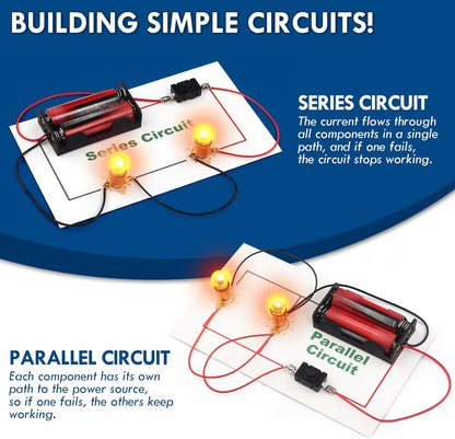 Science Circuit Kit Electricity for Kids, STEM Electrical Light Bulb Experiment, Electric Science Gifts Fair Project Kits Age 8-12, Fruit Energy Experiments Circuits Engineering Projects