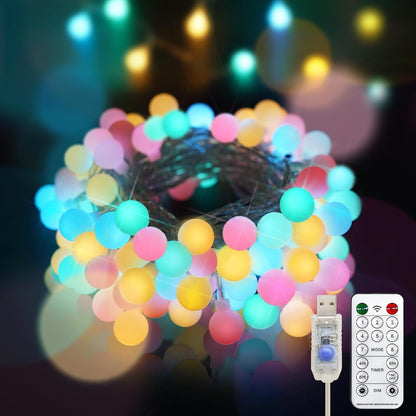 suddus String Lights for Bedroom, 66ft 200 Led Connectable Globe String Lights Indoor, Hanging Fairy Lights Plug in with Remote for Kids Room Dorm Classroom Outdoor Christmas Tree Decor, Warm White