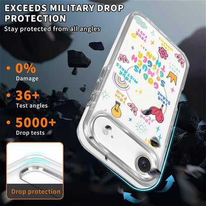 for iPhone 17 Pro Max Case [Compatible with Magsafe],Girls Women Clear Magnetic Case Silicone Shockproof Protective Cover with Pattern Colorful Motivational Letters