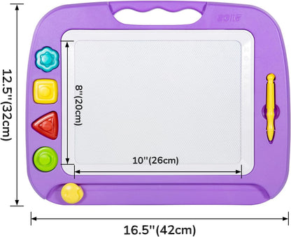 SGILE Toddler Toys for Kids, Large Magnetic Drawing Board for Birthday Gift, Toys for 1 2 3 4 Year Old Girls Boys, Etch & Sketch Pad with 4 Stamps, Learning and Educational, 16 ×13 in, Blue