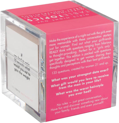 TableTopics Girls Night Out Question Card Game - 135 Spicy Conversation Starter Cards, Girls Night Game for Adult Friends, Bachelorette Parties