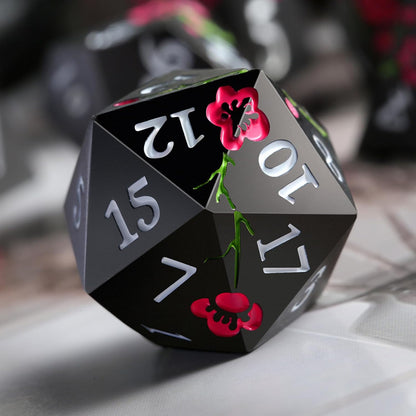 DnDnD Heavy Polyhedral Metal Dice Set with Metal Box, 7-die Shiny Blue Surface with Golden Number for RPG,Dungeons and Dragons,Pathfinder,Shadowrun,D&D,Role Palying Game and Math Teaching - Colors A