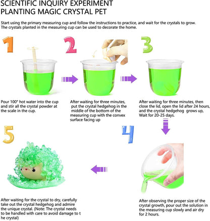Crystal Growing Toys for Kids - Vibrant Colorful Crystal Hedgehog to Grow,Science Experiments Learning and Education for Kids STEM Gifts for Boys & Girls 8 Years + (Moss Green)