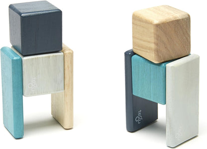8 Piece Tegu Pocket Pouch Magnetic Wooden Block Set, Tints
