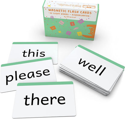 Attractivia 2nd Grade Sight Words Magnetic Flash Cards(Second Grade) - 46 Sturdy Large Dolch Cards for Literacy of Beginning Readers, Homeschool, Teachers and ESL