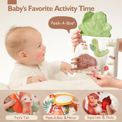 hahaland Baby Book for 1 Year Old - Touch and Feel Soft Activity Books Tummy Time Baby Toy 6 9 12 18 Months Interactive Book for Babies 6-12 Month on Airplane Birthday Easter Basket Stuffers