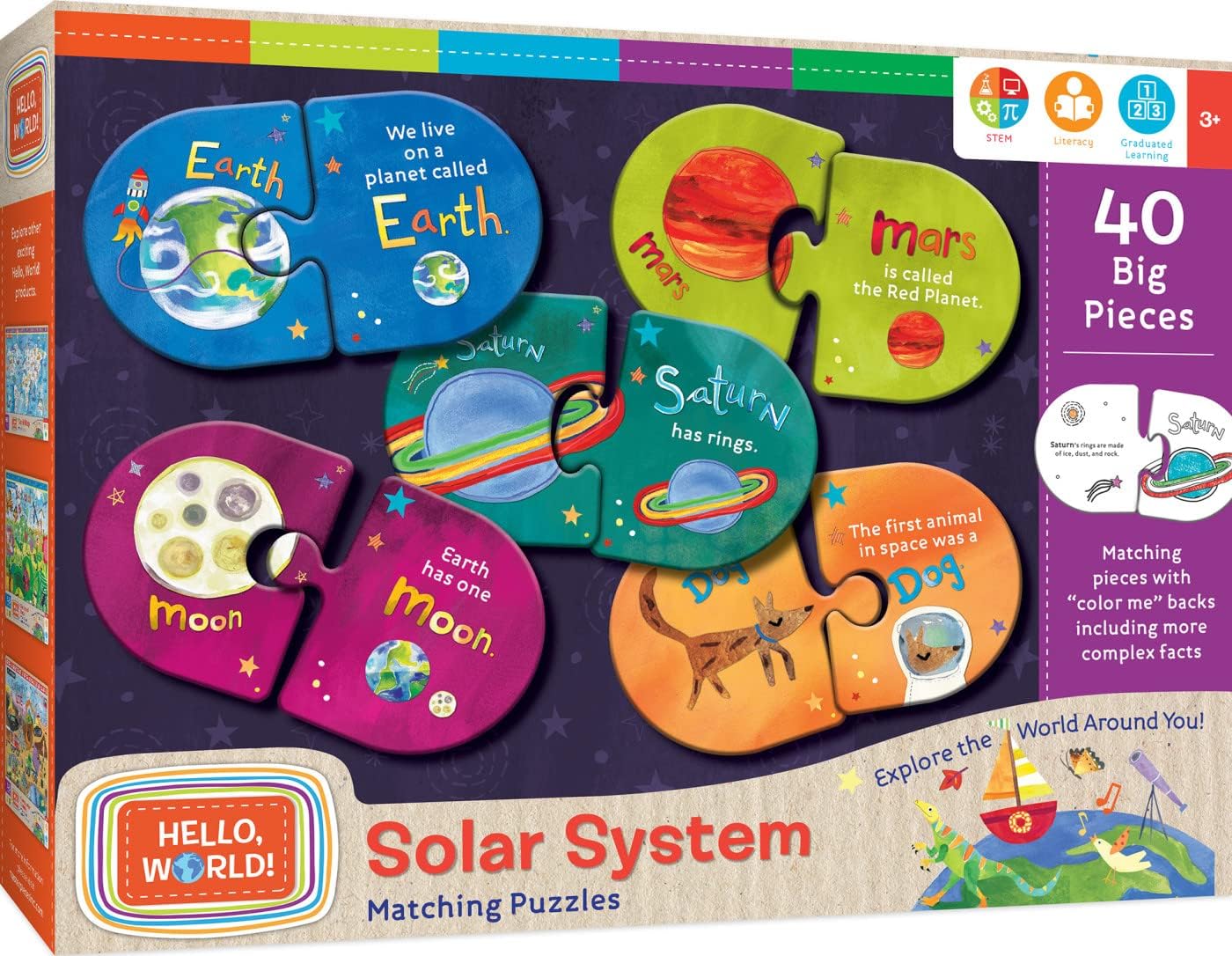 MasterPieces Hello, World - Solar System Matching Puzzle - Educational Game - Kids