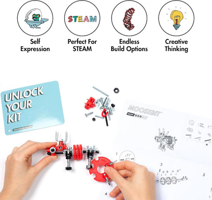 The Off Bits Erector Set: Animal Mini STEM Toys for Kids 6+, Toy Building Sets with Nuts & Bolts, STEM Building Toys Gifts for Boys and Girls (Blue Elephant)