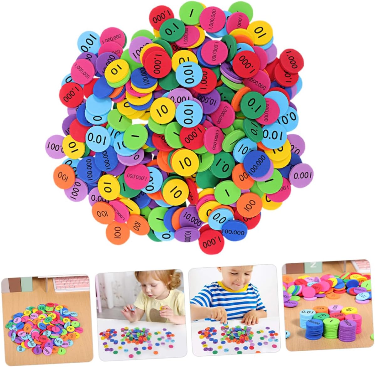 200pcs Eva Number Discs for Boys and Girls Educational Place Value Manipulatives Cognitive Development Teaching Supplies for Home and Classroom Learning Activities