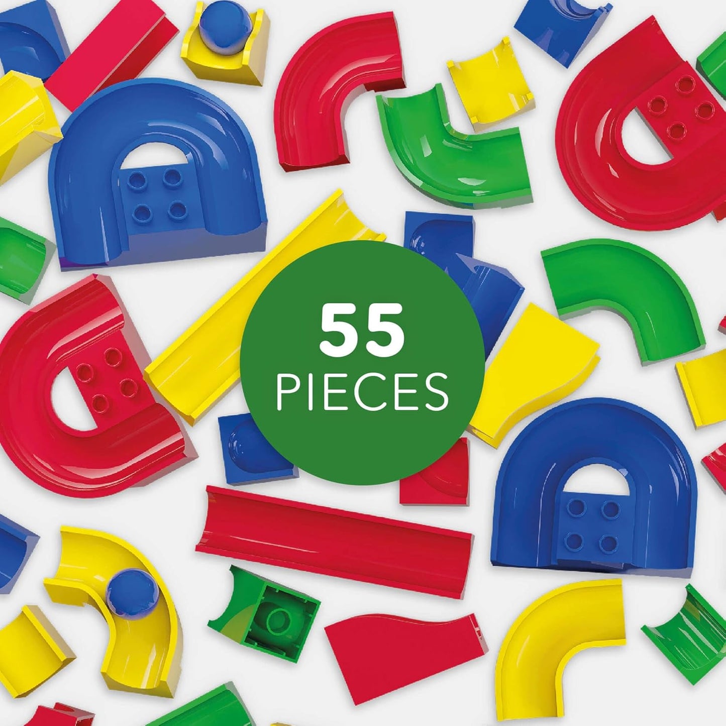 Hubelino 55 Piece Run Elements - The Original Marble Run Expansion Set - Made in Germany