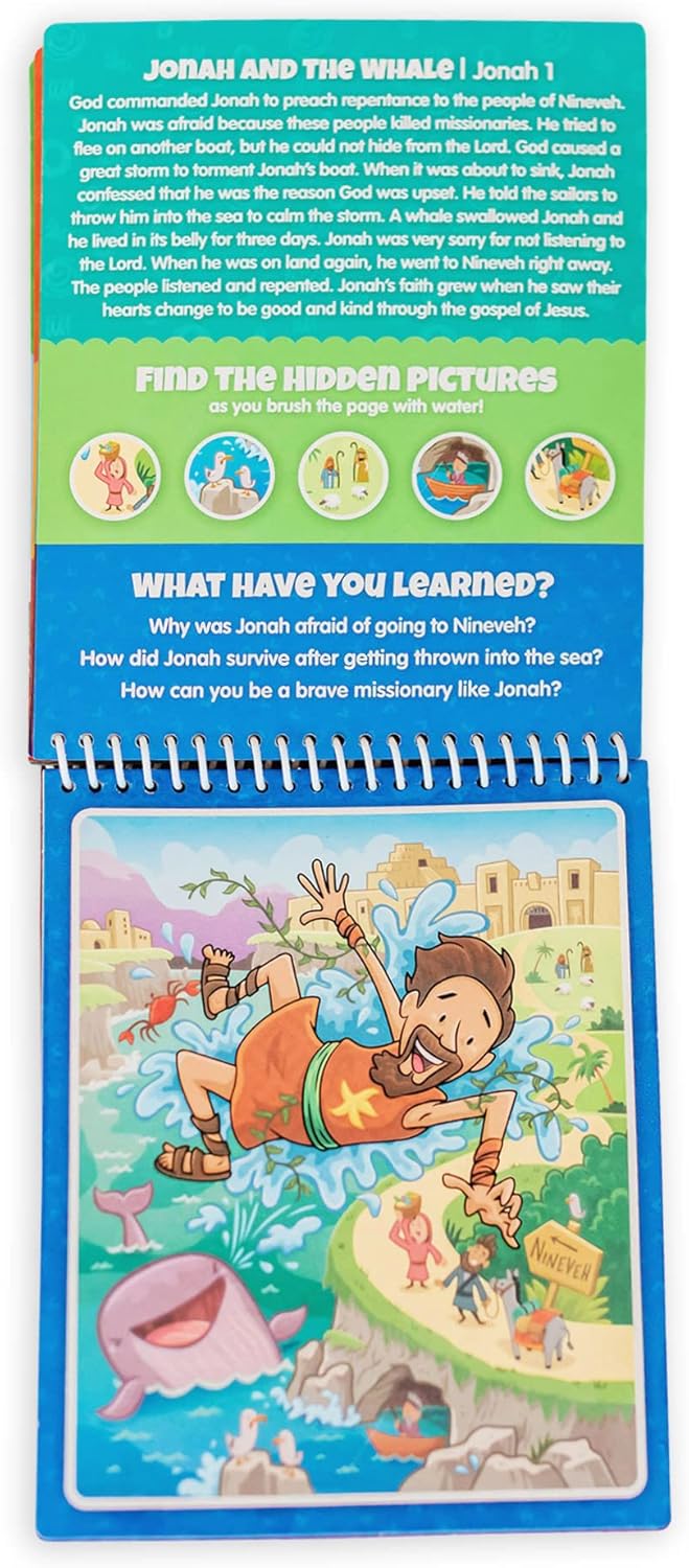 Water Reveal Coloring Scripture Book for Kids Ages 3+. New Testament Bible Stories: Preschool, Elementary, Primary, Christian, Religion