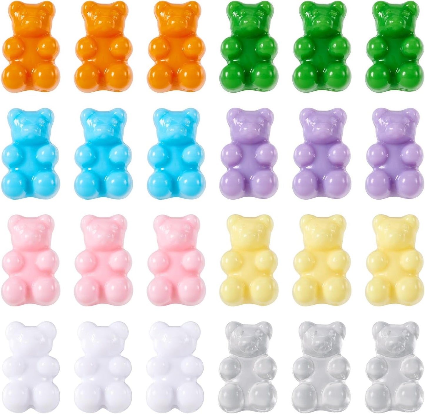 Kissitty 100Pcs Clear Acrylic Bear Beads Cute Bears Loose Beads Bulk Transparent Gummy Bear Spacer Bead Counting Bears for Bracelet Adults Necklace Earring Crafts Bag Key Chain DIY Jewelry Making