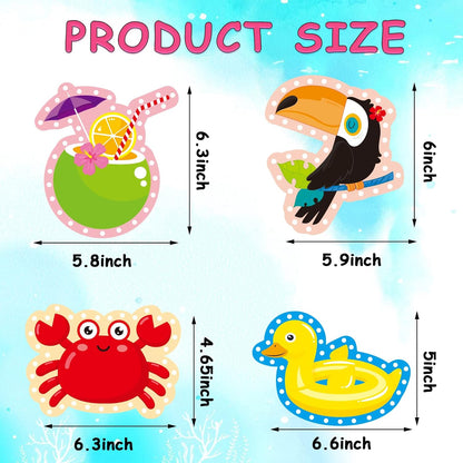 Summer Lacing Cards Sewing Kits For Kids 12 Pack Beach Theme Pool Party Decoration Double Sided Cardboard Lacing Playing Games for Boys Girls Preschool Home Developing Imagination Education Supplies