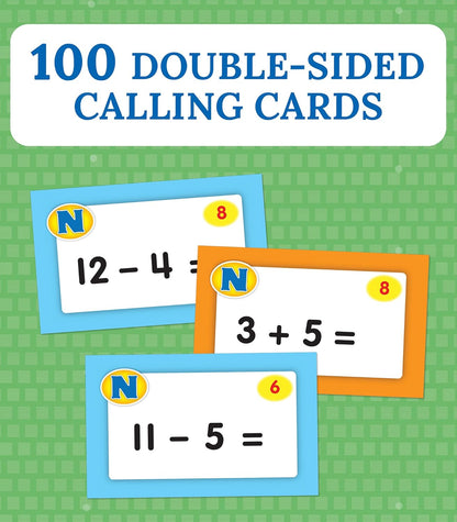 Carson Dellosa Education Addition and Subtraction Bingo Board Games, Adding and Subtracting Math Facts for Kids Ages 5+, Kindergarten Learning Activities, 3-36 Players