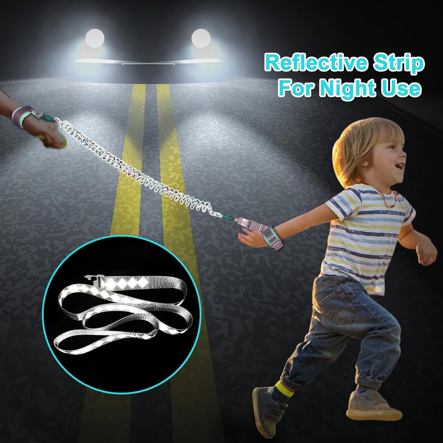 Accmor Toddler Harness Leash + Reflective Anti Lost Wrist Link, Cute Car Kids Back Pack with Hand Strap Collapsible Child Walking Restraint Belt Tether Hold Baby Boys Close for Outdoor Travel
