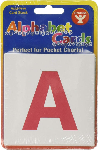 Hygloss 30-Pk Alphabet Flashcards – Lowercase Letters 3" x 3" White Cards – Literacy Learning Card Kit