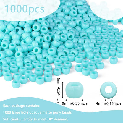 Red Pony Beads 1000Pcs 9mm Pony Beads Bulk Red Perler Beads for Friendship Bracelets Kandi Beads Hair Beads for Braids Beads for Crafts