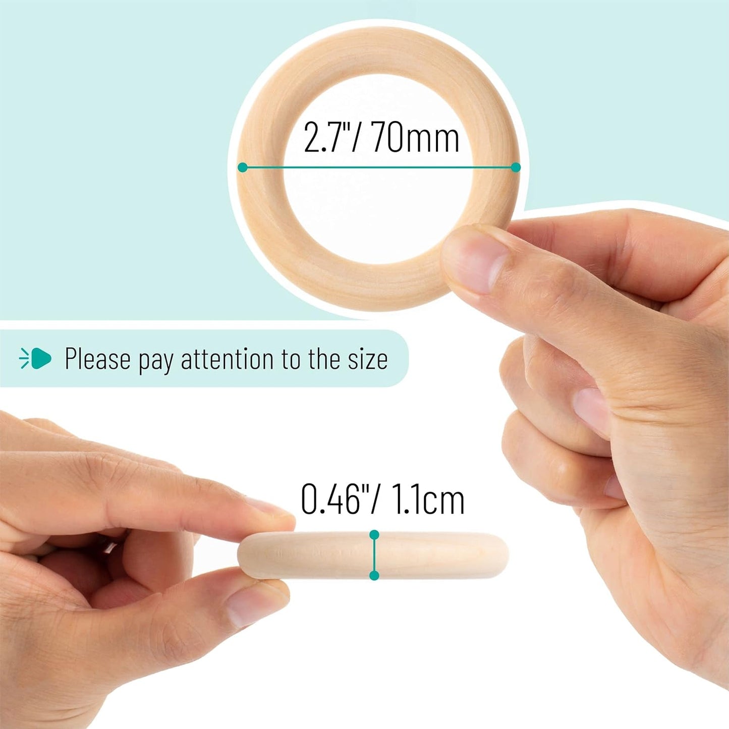 Mr. Pen Birch Wooden Rings, 2.7", 10 Pack, Wooden Rings for Crafts