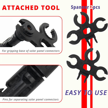 MC-4 Connector kit Solar Cable Connector kit 12 Pairs of Solar connectors and 2 Spanner Wrenches Along with a Wire Crimper Photovoltaic System Connector kit