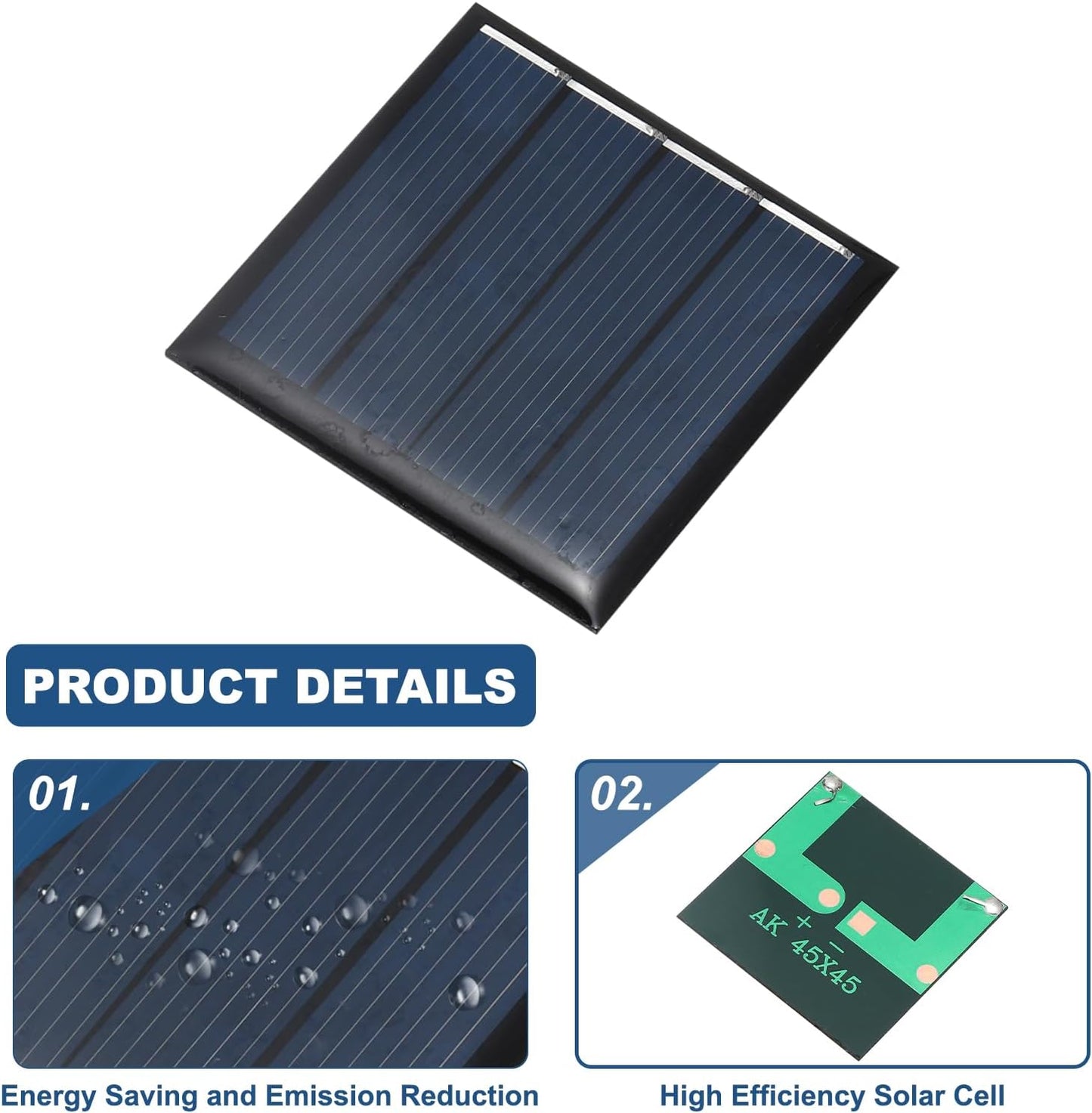 MECCANIXITY 8PCS 1.5V 0.09W 0.06A Mini Solar Panels for Solar Power, Small Solar Photovoltaic Cells Charge DIY Electric Toy Materials Solar System Kits, 1.18" x 1.18"