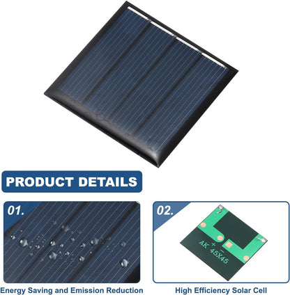 MECCANIXITY 8PCS 1.5V 0.09W 0.06A Mini Solar Panels for Solar Power, Small Solar Photovoltaic Cells Charge DIY Electric Toy Materials Solar System Kits, 1.18" x 1.18"
