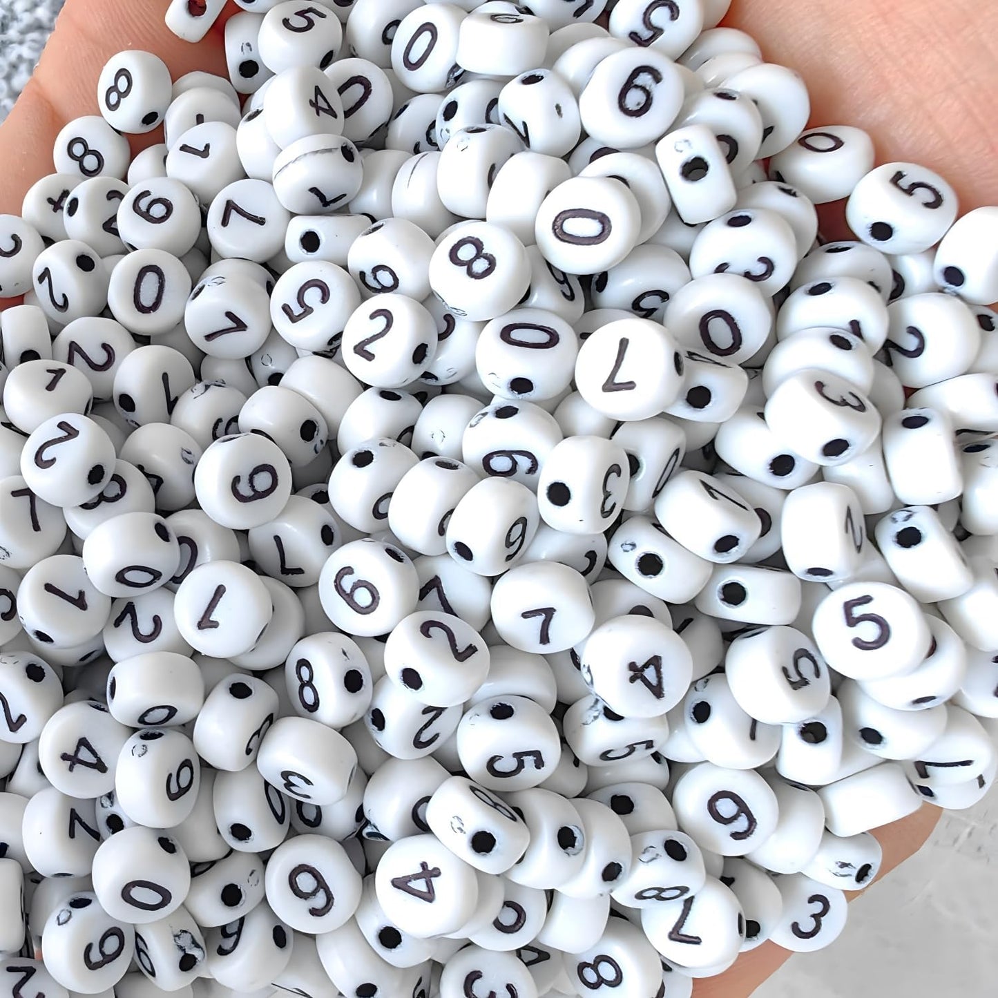 Colorful Alphabet Beads A-Z 1350+Pcs Letter Bead, Acrylic 4x7mm Round Digit Letter Beads Kits,Bracelets Necklaces DIY Jewelry Making Kits (Colorful,1350+PCS)