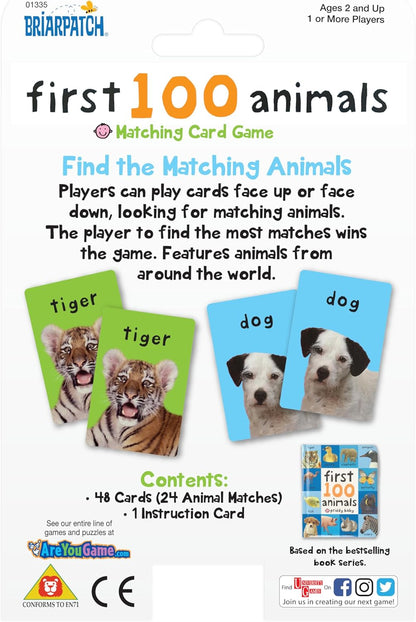 Briarpatch, First 100 Animals Matching Card Game, Based On Board Books by Roger Priddy, Preschool Learning for Kids