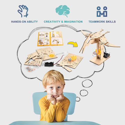 STEM Science Kits for Kids Ages 8-12 8-10, Wood Building Crafts Kits for Boys, STEM Toys for Ages 8-13 9 10 11 Year Old Gifts, Kids Science Engineering Experiment Projects, 3D Wooden Puzzles 10-12